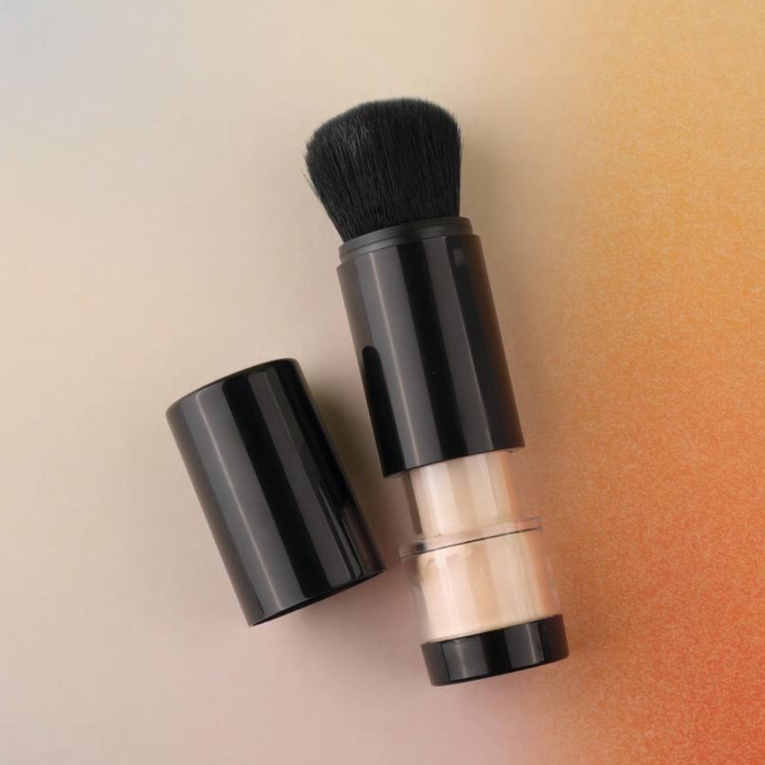 Brocha con Dispensador para Polvo Suelto - Envase Viajero