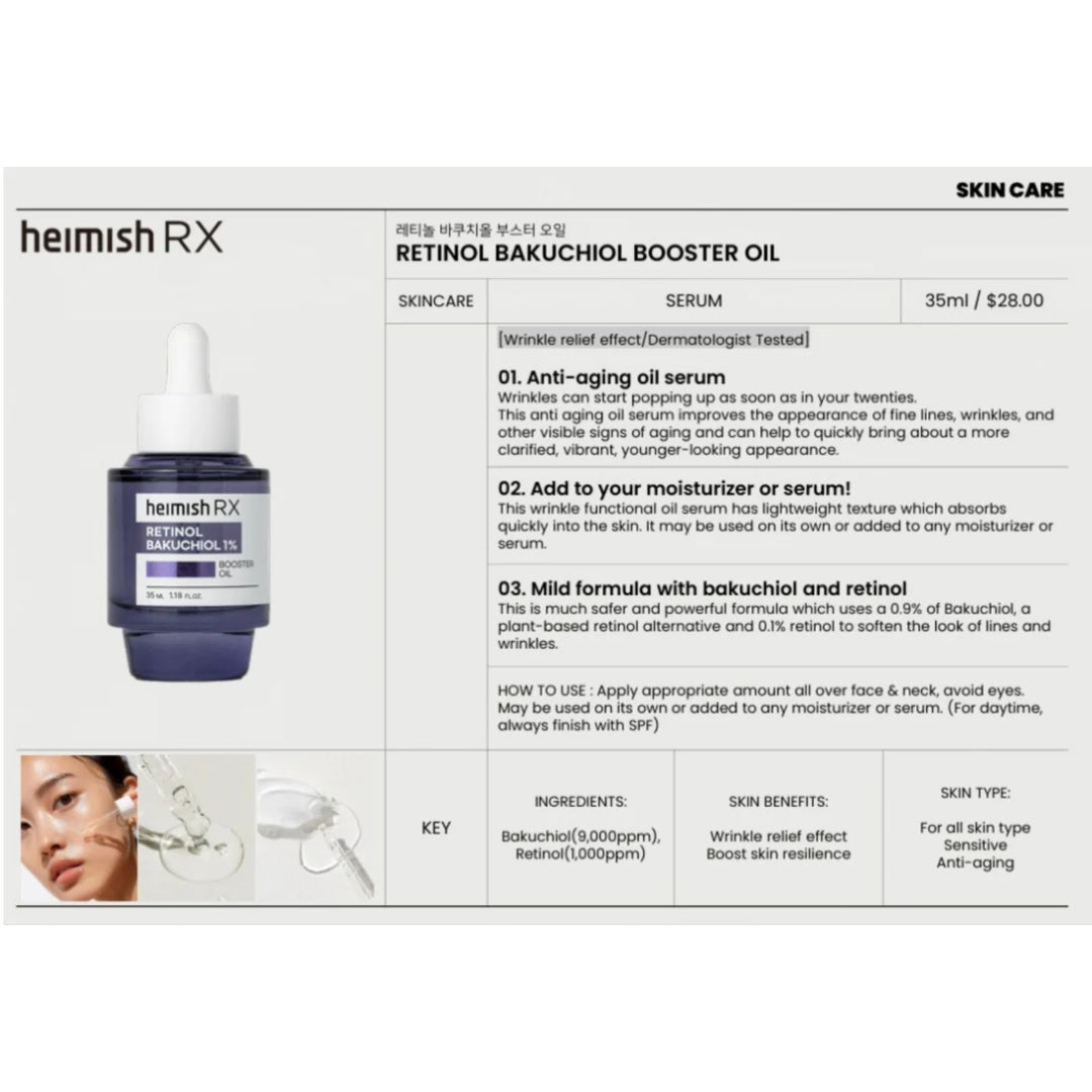 Serum RX RETINOL BAKUCHIOL BOOSTER OIL 35ml - Heimish