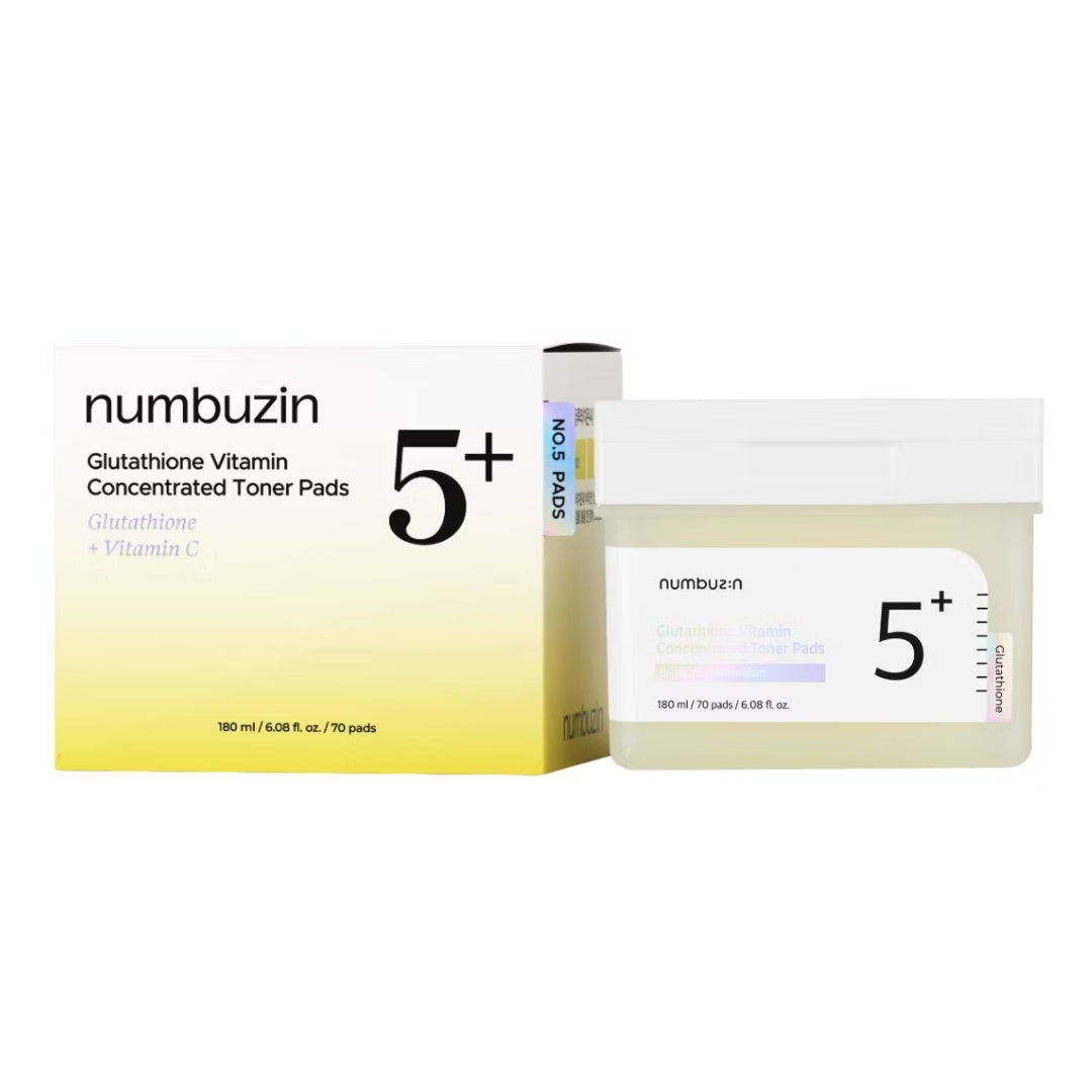 Pads No.5+ Glutathione Vitamin Concentrated Toner Pads - 70 unidades numbuzin