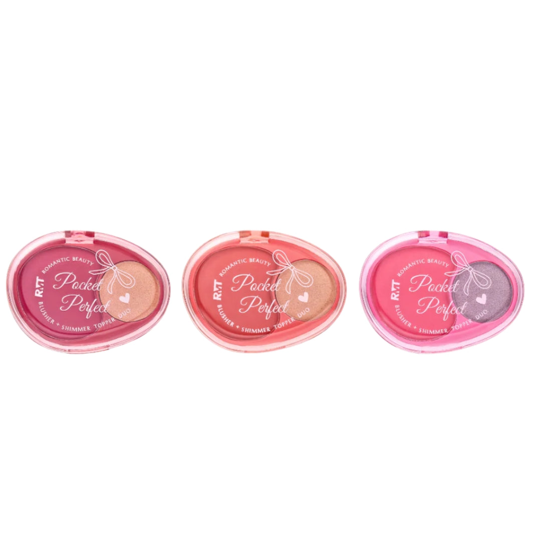 Mini Duo de Blush e Iluminador Pocket Perfect Blush + Shimmer Topper Duo Ozelab