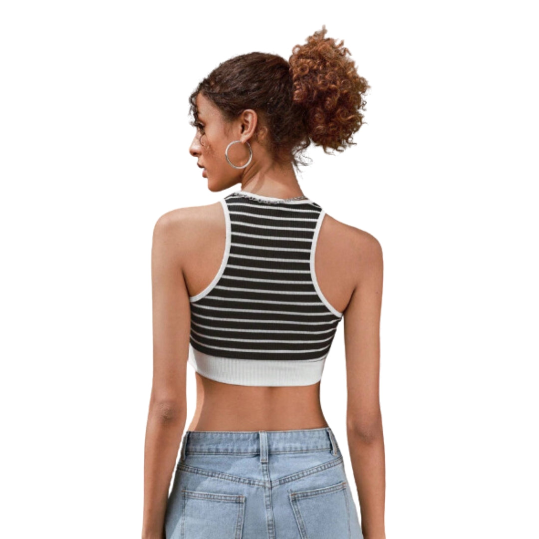 Top tank crop con estampado de rayas