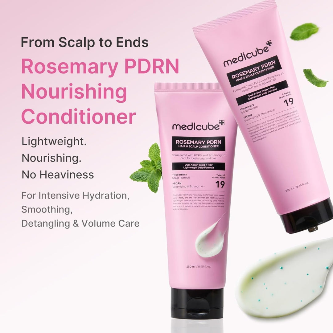 Combo de Shampoo, acondicionador y serum romero y PDRN Rosemary PDRN Medicube
