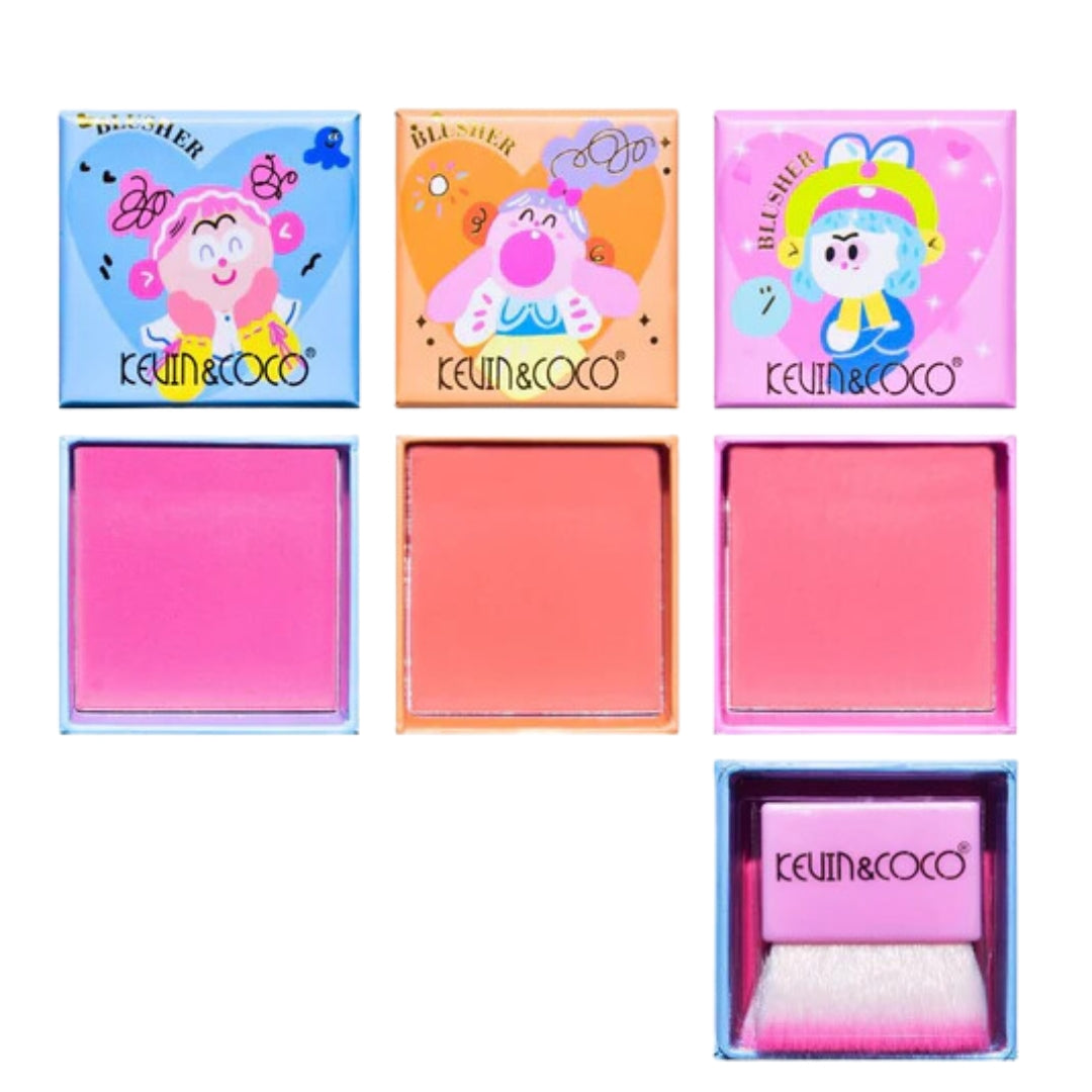 Blush En Polvo Con Brocha Kevin y Coco