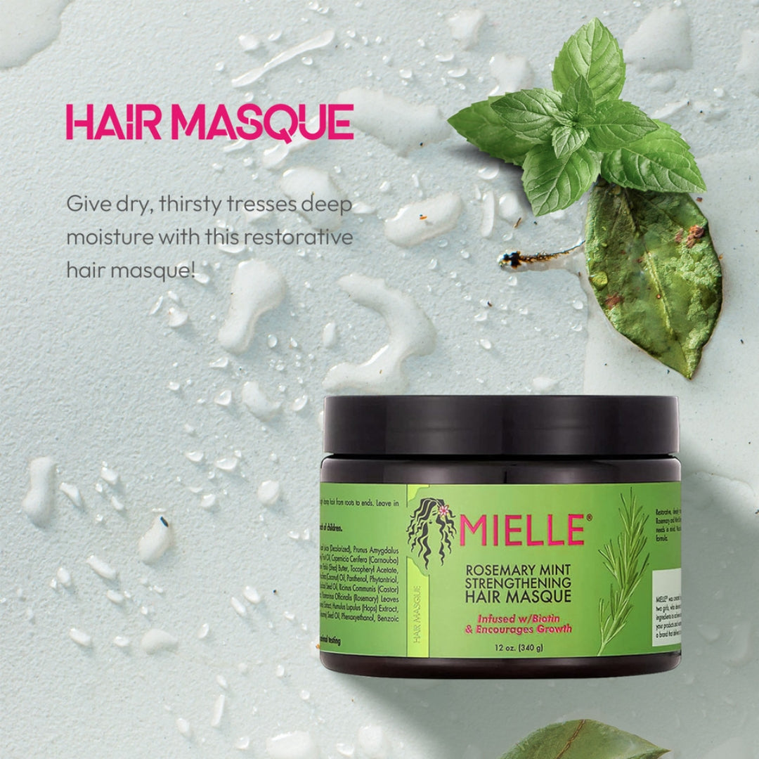 Mascarilla fortalecedora de menta y romero 355ml Mielle