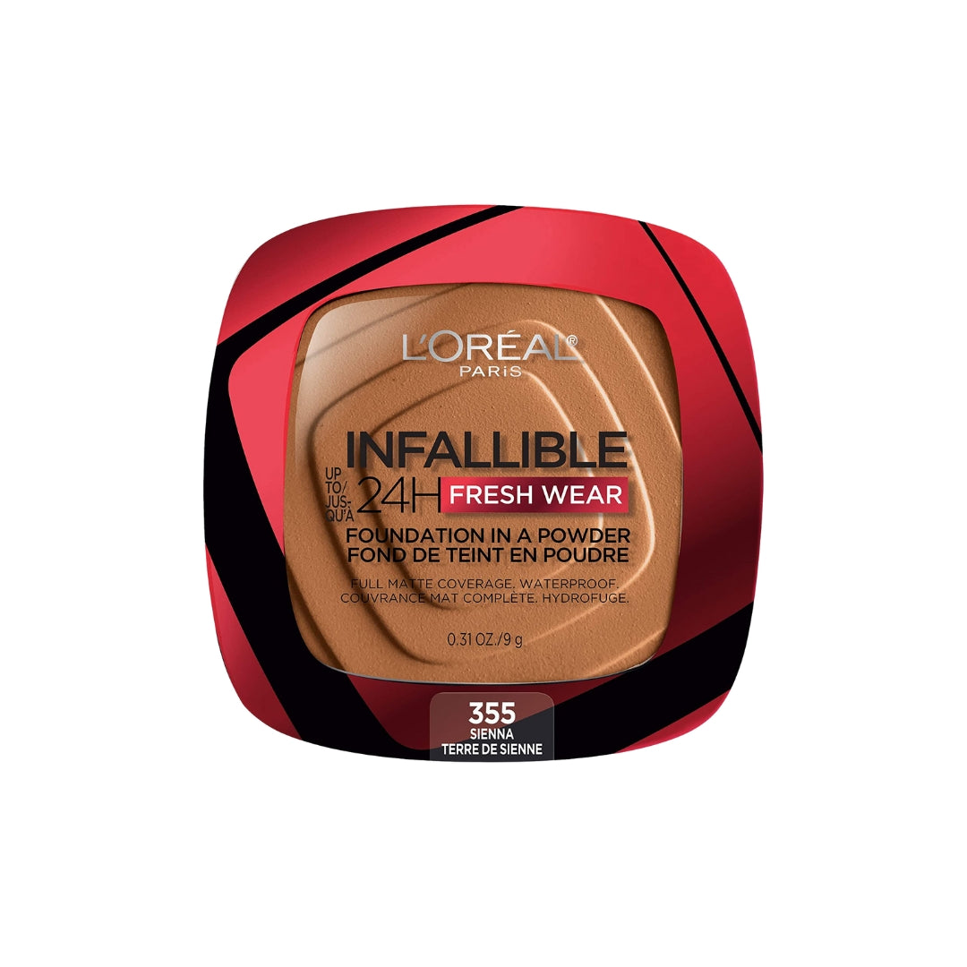 Polvo Compacto Infallible a Prueba de Agua 24h larga duración Fresh Wear 9g Loreal Paris