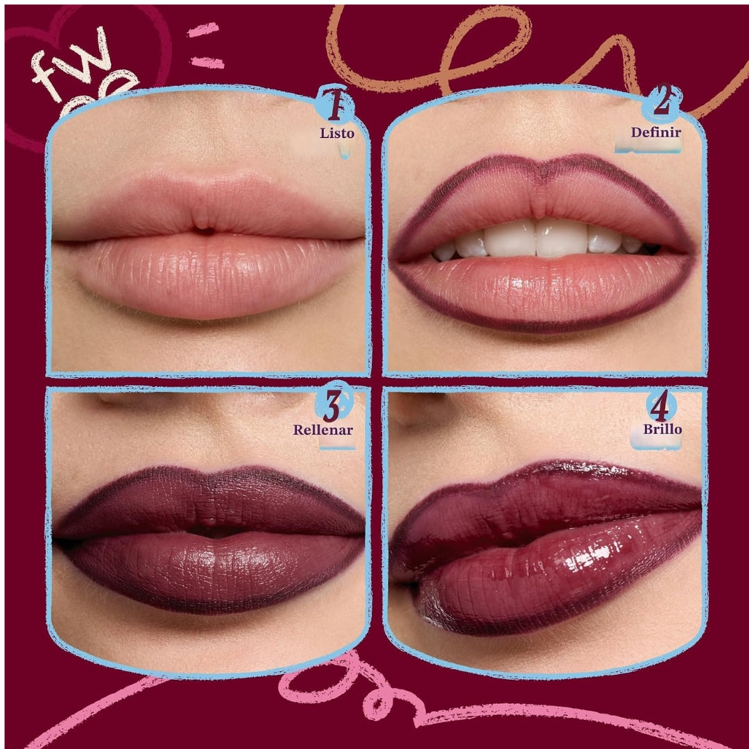 Labial Doble Long-Lasting Dual Coloring Stick Lip + Liner Fwee