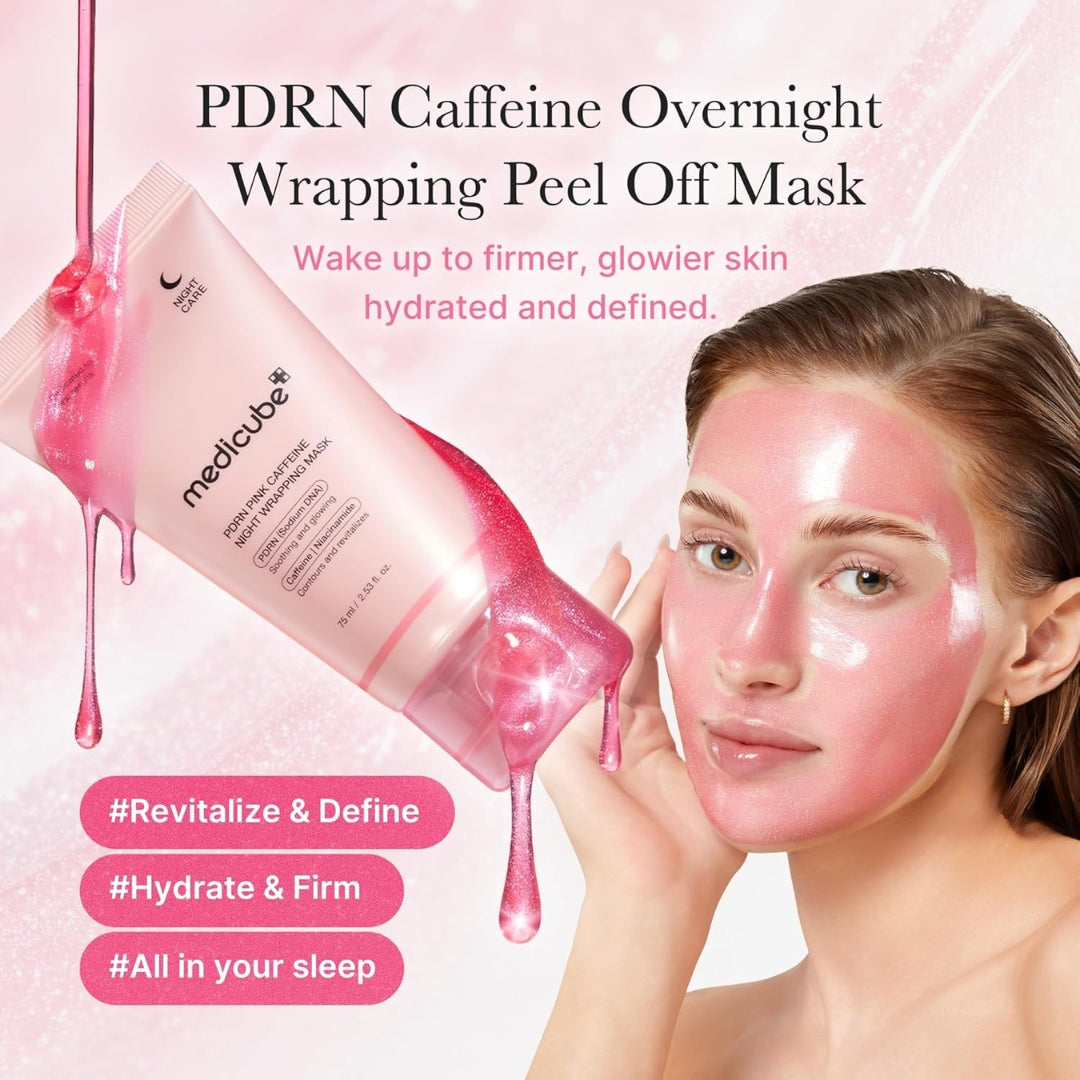 Mascarilla Facial pdrn pink caffeine night wrapping mask Medicube