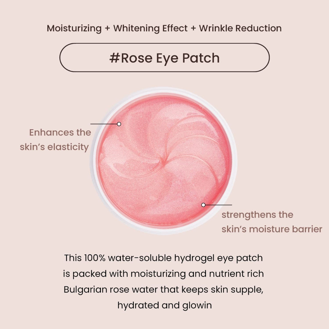 Parches de Ojos Hidrogel Bulgarian Agua de Rosas - Bulgarian Rose Water Hydrogel Eye Patches Heimish