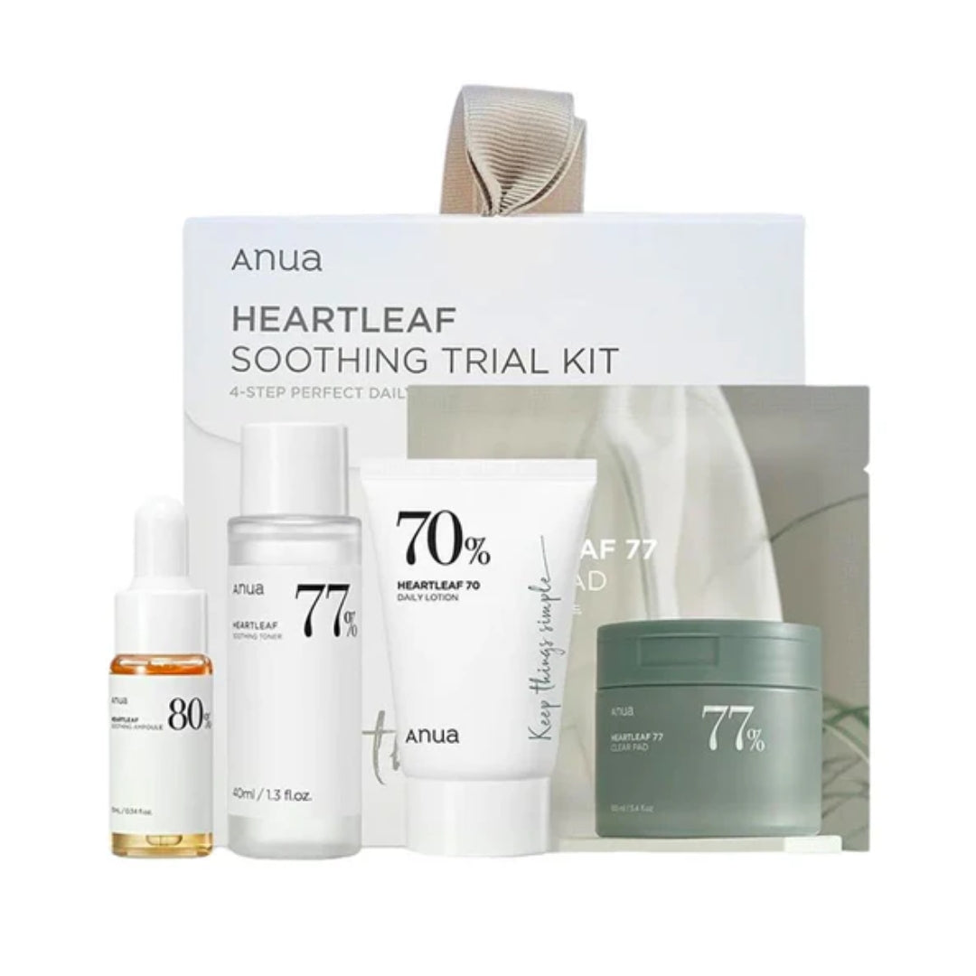Kit de prueba calmante Heartleaf 4 piezas Anua | Heartleaf Soothing Trial Kit 4pcs