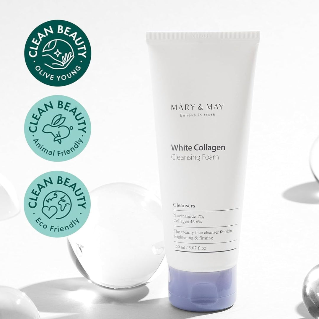 Limpiador Con Colágeno Blanco 150ml Mary & May | Collagen Cleansing Foam