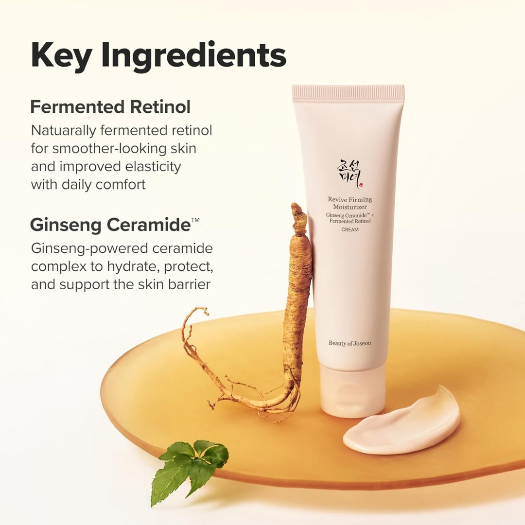 Crema hidratante reafirmante ginseng ceramida + retinol revive - Beauty of Joseon