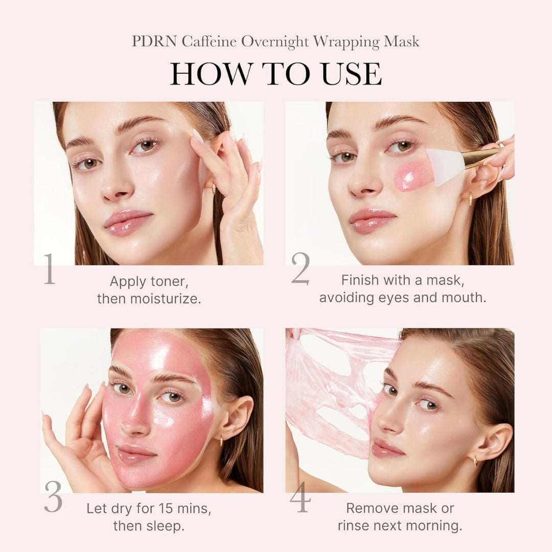 Mascarilla Facial pdrn pink caffeine night wrapping mask Medicube