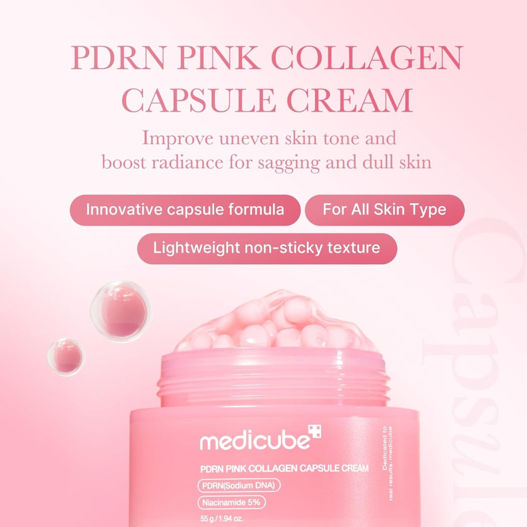 Crema Hidratante en Cápsulas PDRN Pink Collagen Capsule Cream -Crema Reafirmante 55g Medicube