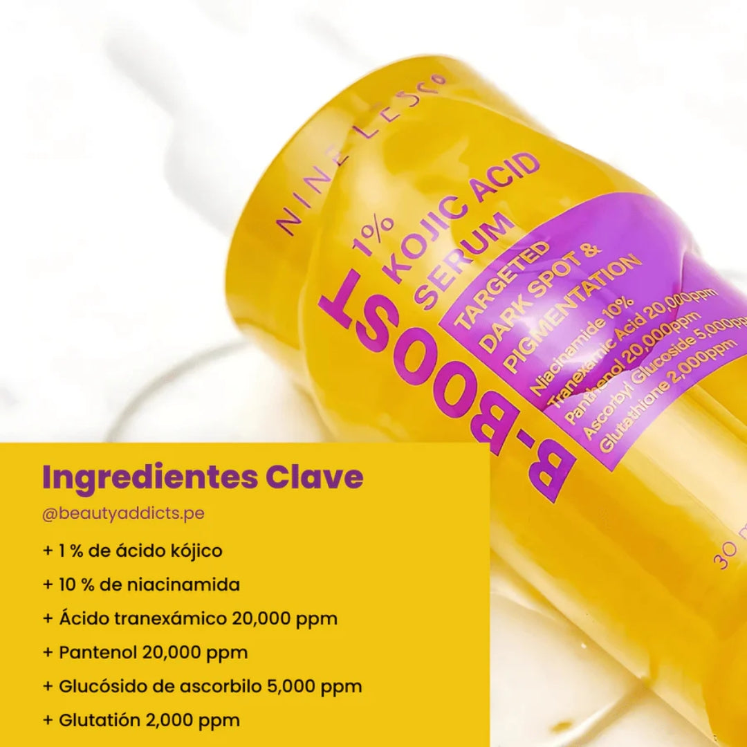Serum B-Boost con ácido kójico al 1% (30 ml) Nine'Less