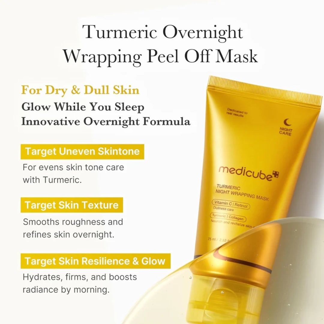 Mascarilla Nocturna de cúrcuma y ácido kójico - Kojic Acid Turmeric Night Wrapping Mask 75 ml Medicube