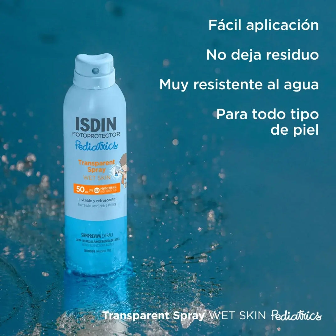 Protector Solar Transparent Spray Wet Skin Pediatrics SPF 50 Isdin