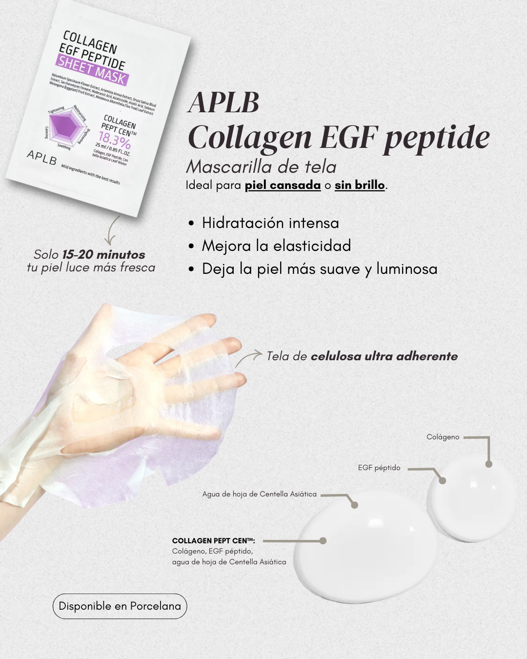 Mascarillas facial Collagen EGF Peptide Sheet Mask Aplb