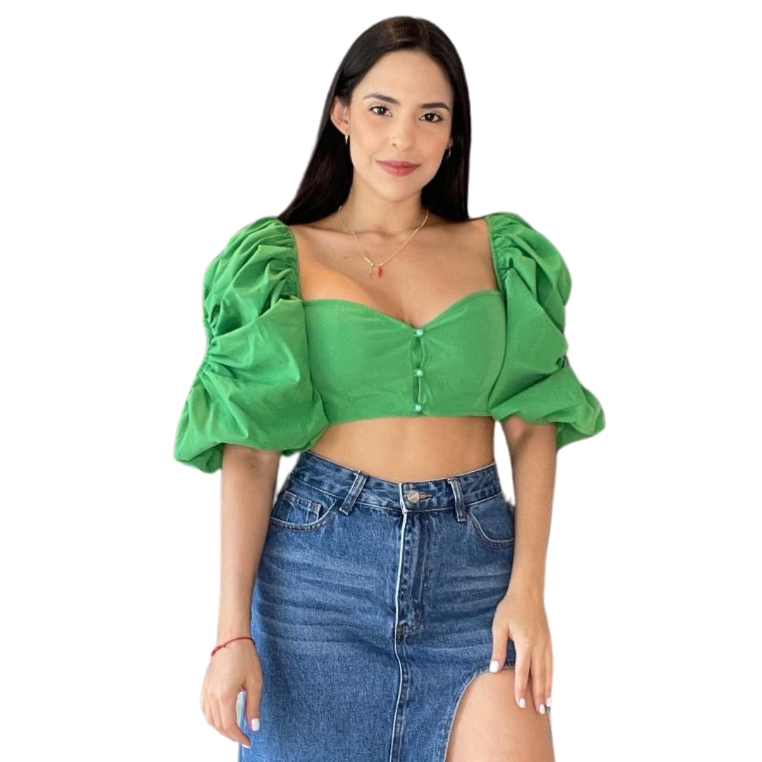 Top con manga de corte princesa