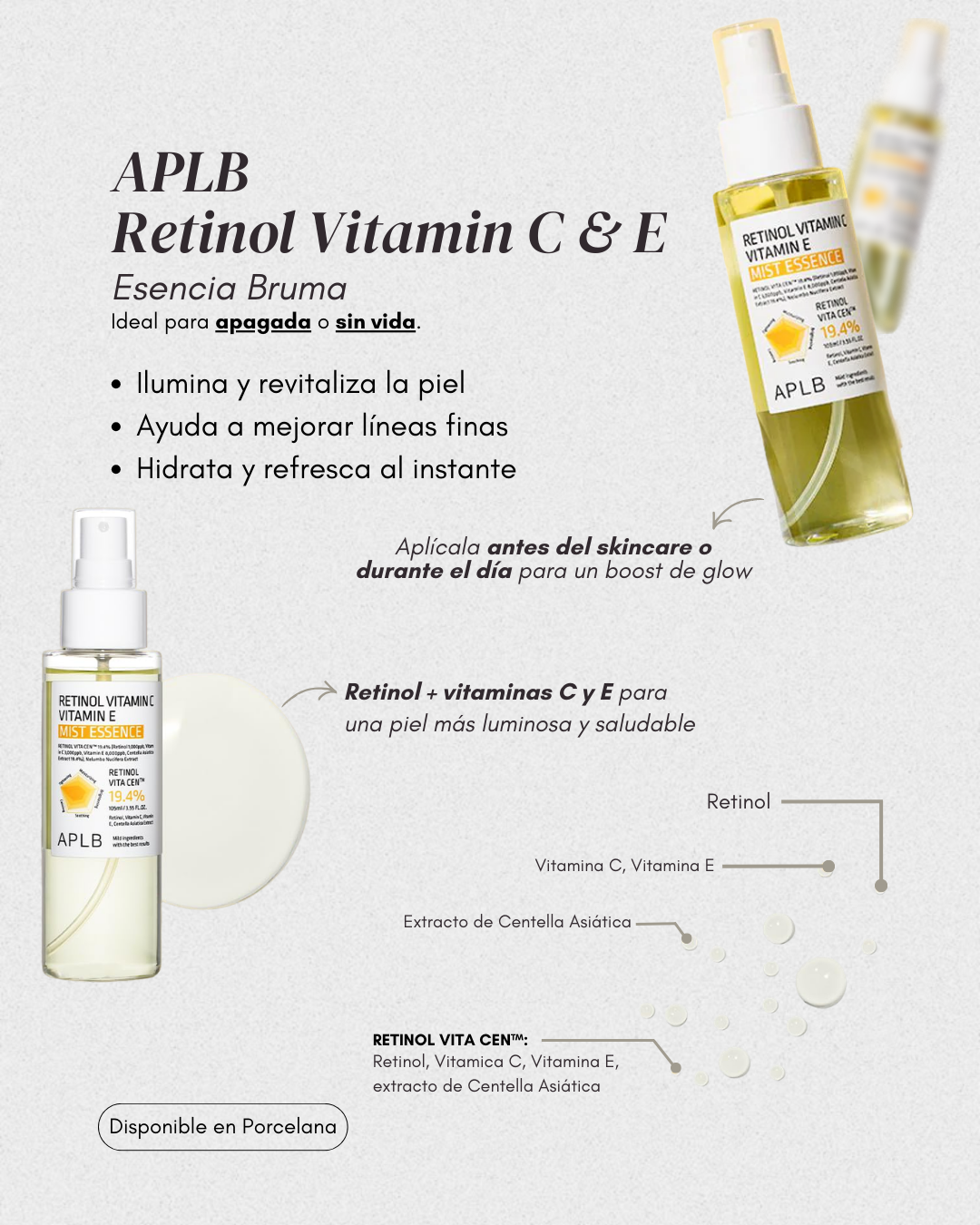 Mist Essence Retinol Vitamin C Vitamin E Mist Essence 105ml Aplb