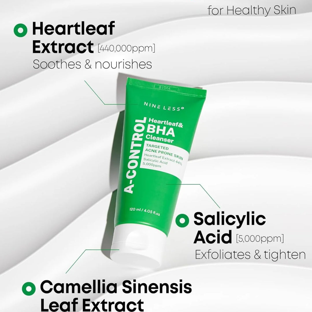 Limpiador en espuma A-Control Heartleaf & BHA 120 ml Nineless