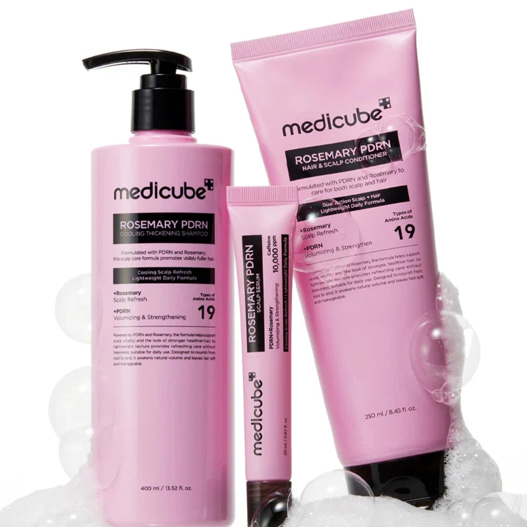Combo de Shampoo, acondicionador y serum romero y PDRN Rosemary PDRN Medicube
