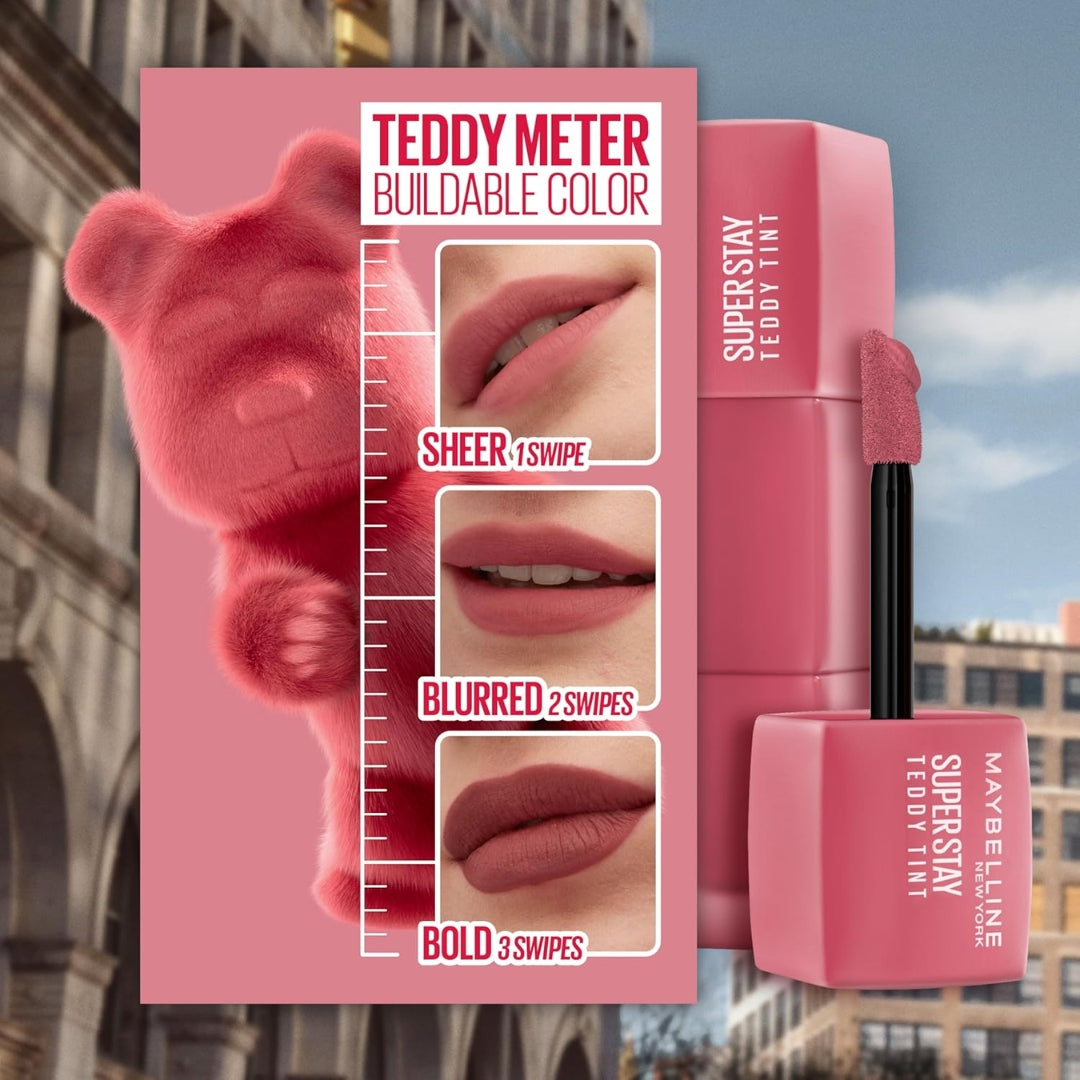 Labial Mate De larga Duración Teddy Tint 12H Superstay Maybelline