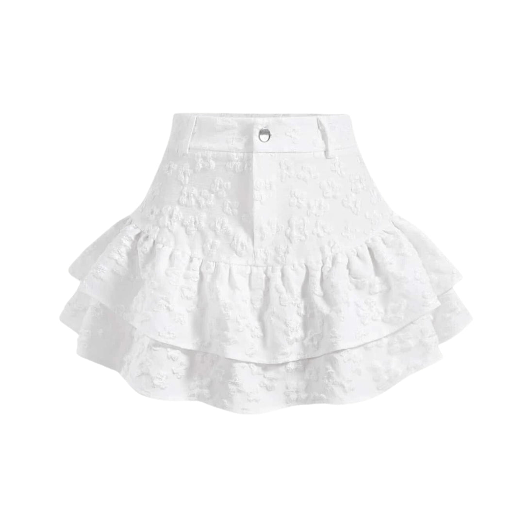 MOD Falda unicolor bajo con fruncido