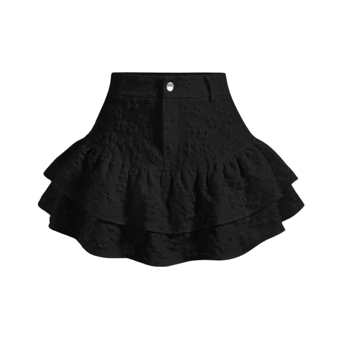 MOD Falda unicolor bajo con fruncido