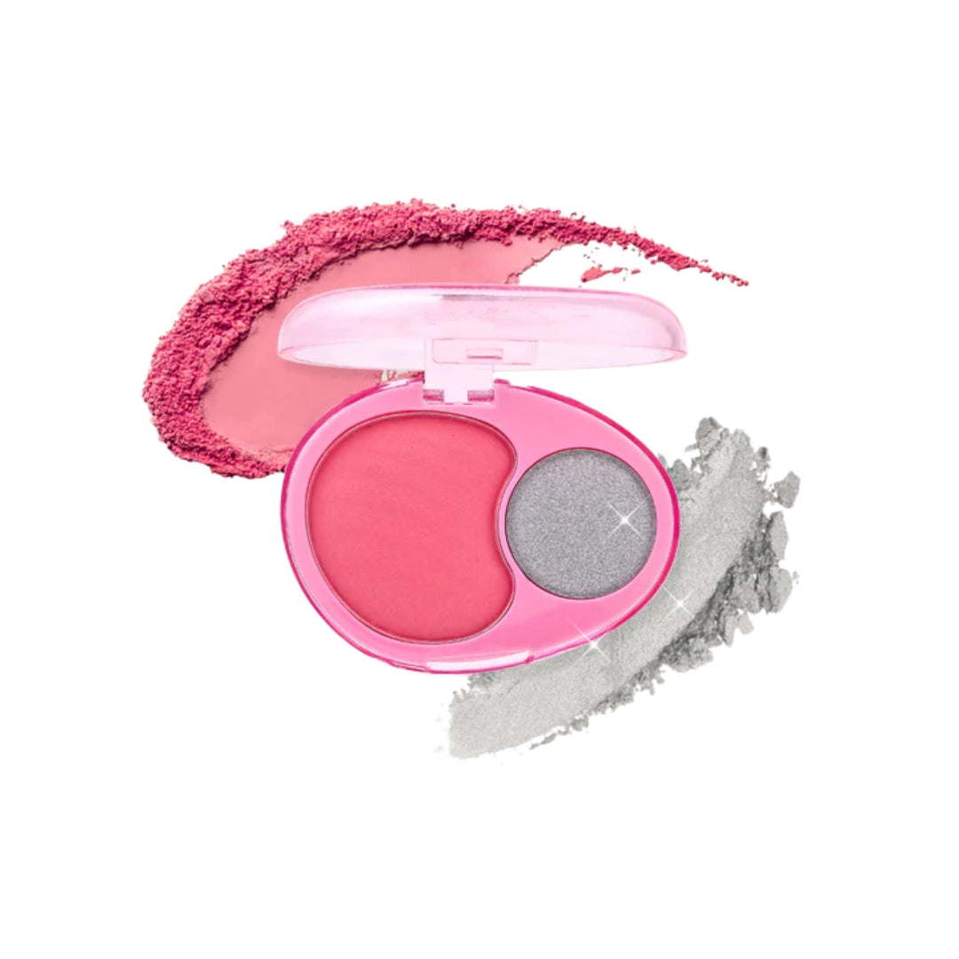 Mini Duo de Blush e Iluminador Pocket Perfect Blush + Shimmer Topper Duo Ozelab