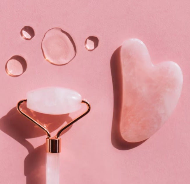 Baimei Gua Sha & Jade roller,cuarzo rosa