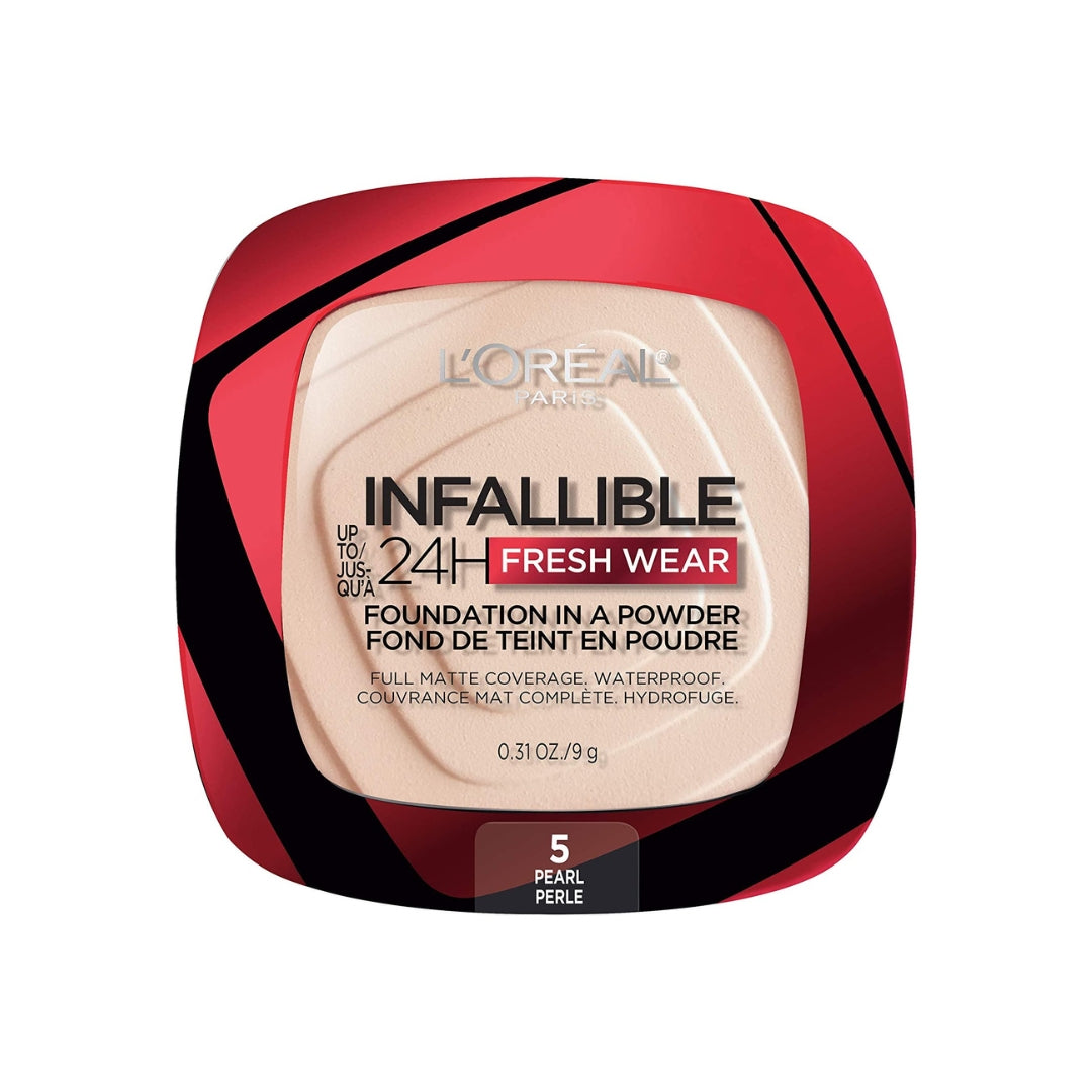 Polvo Compacto Infallible a Prueba de Agua 24h larga duración Fresh Wear 9g Loreal Paris