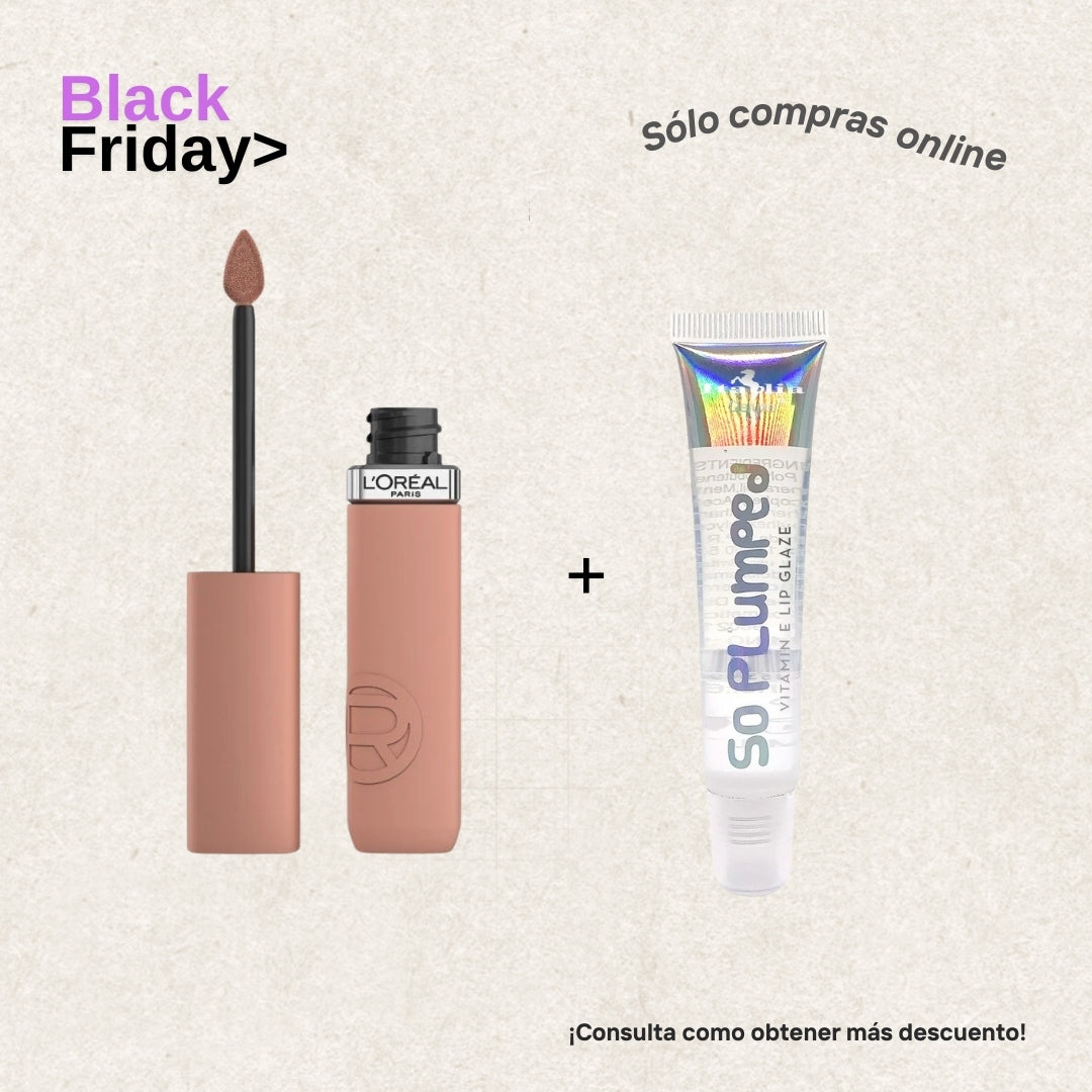 Combo 4 Labial Matte y LipGloss So Plumped Black Friday