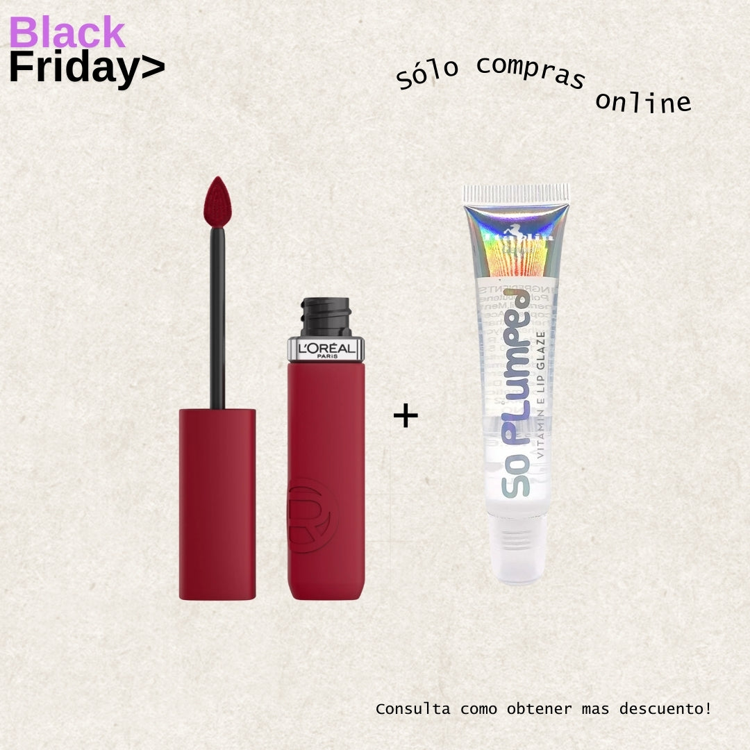 Combo 3 Labial Matte y LipGloss So Plumped Black Friday