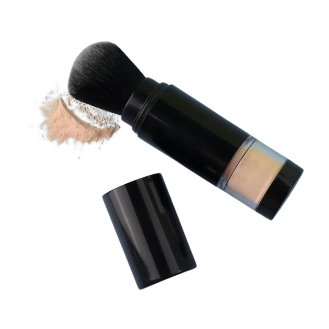 Brocha con Dispensador para Polvo Suelto - Envase Viajero