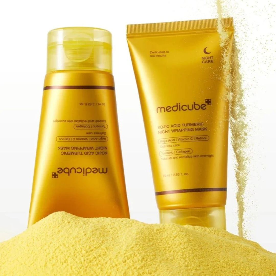 Mascarilla Nocturna de cúrcuma y ácido kójico - Kojic Acid Turmeric Night Wrapping Mask 75 ml Medicube