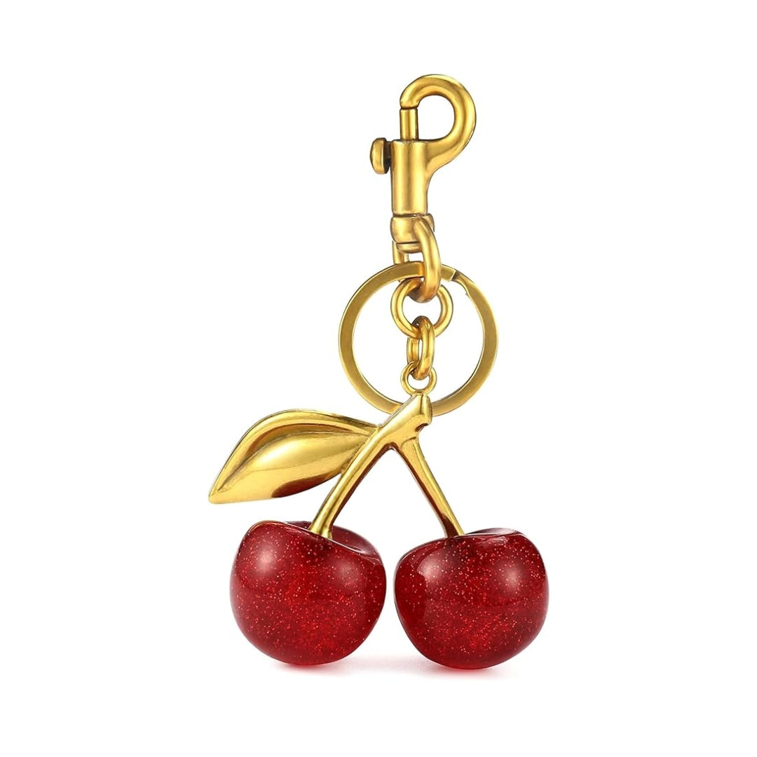 Llavero con dije de cereza