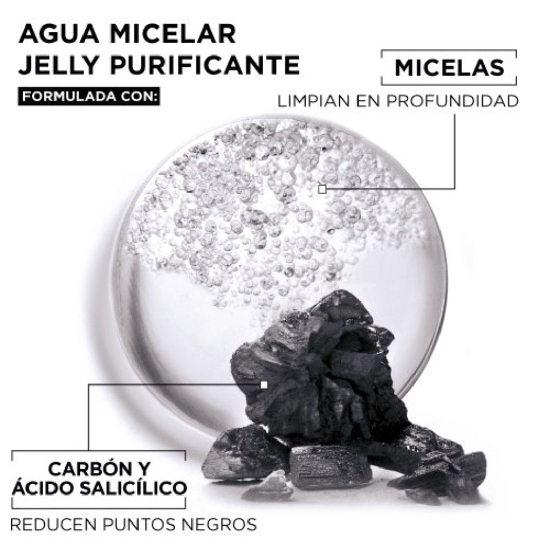 Agua Micelar con Carbón y Ácido Salicílico Garnier