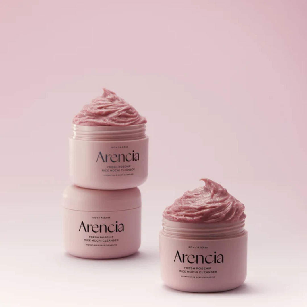 Limpiador Exfoliante Fresh Rosehip Rice Mochi Cleanser (120g) Limpiador Mochi de Arroz con Rosa Mosqueta Fresca Arencia