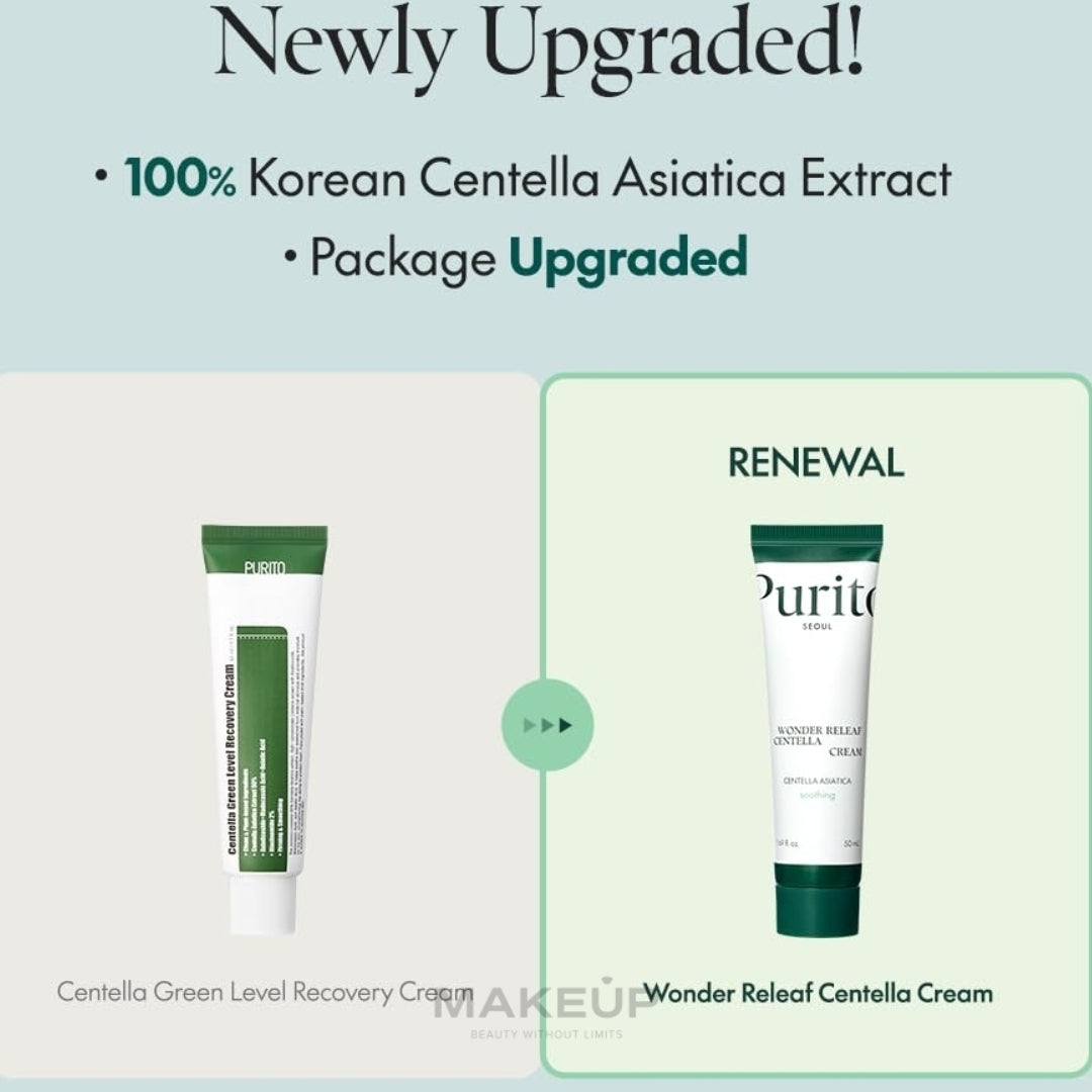 Crema facial calmante con centella wonder releaf centella cream 50ml Purito j3