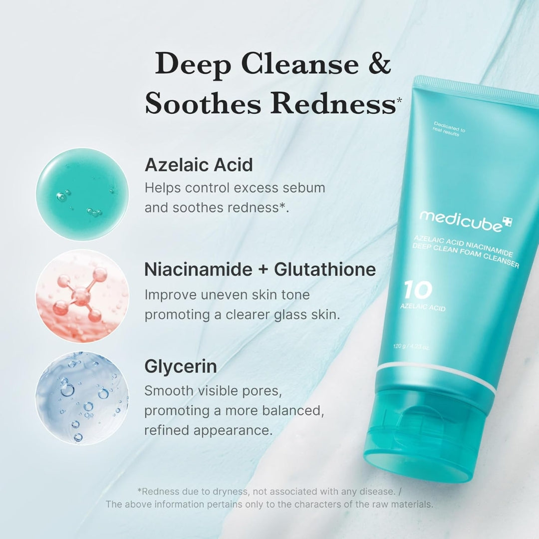 Limpiador Espumoso  Azelaic Acid Niacinamide Deep Clean Foam Cleanser 120ml  Medicube