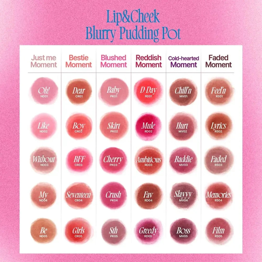 Blush Lip & Cheek Blurry Pudding Pot Bubble Fwee