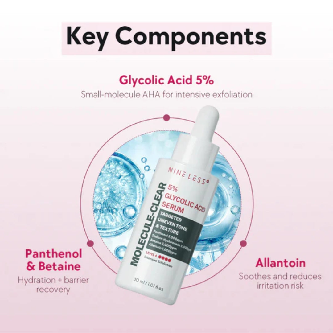 Serum de ácido glicólico al 5% Molecule-Clear 30 ml Molecule-Clear 5% Glycolic Acid Serum 30ml