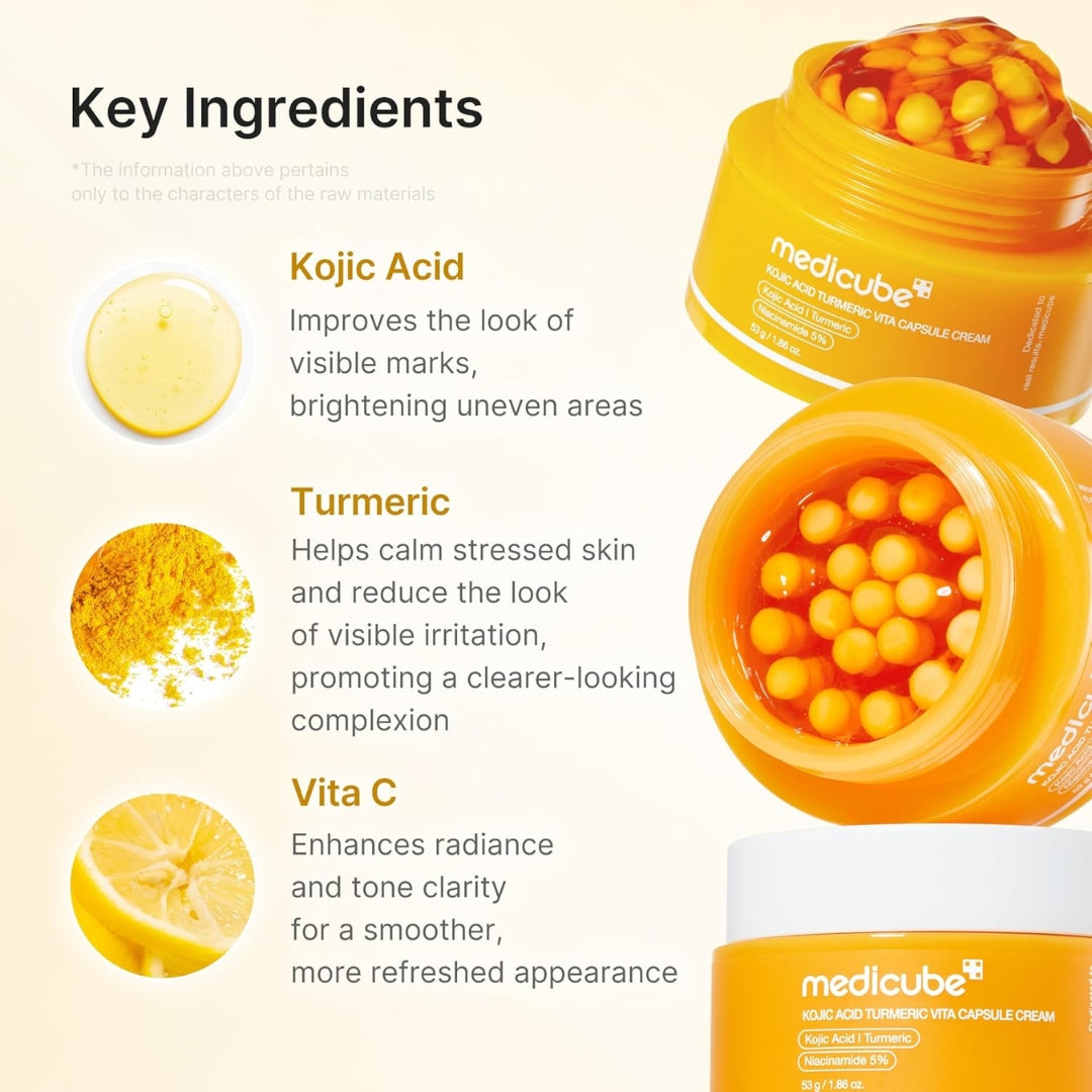 Crema en capsulas para tono Desigual de cúrcuma y ácido kójico - Kojic Acid  55g Medicube