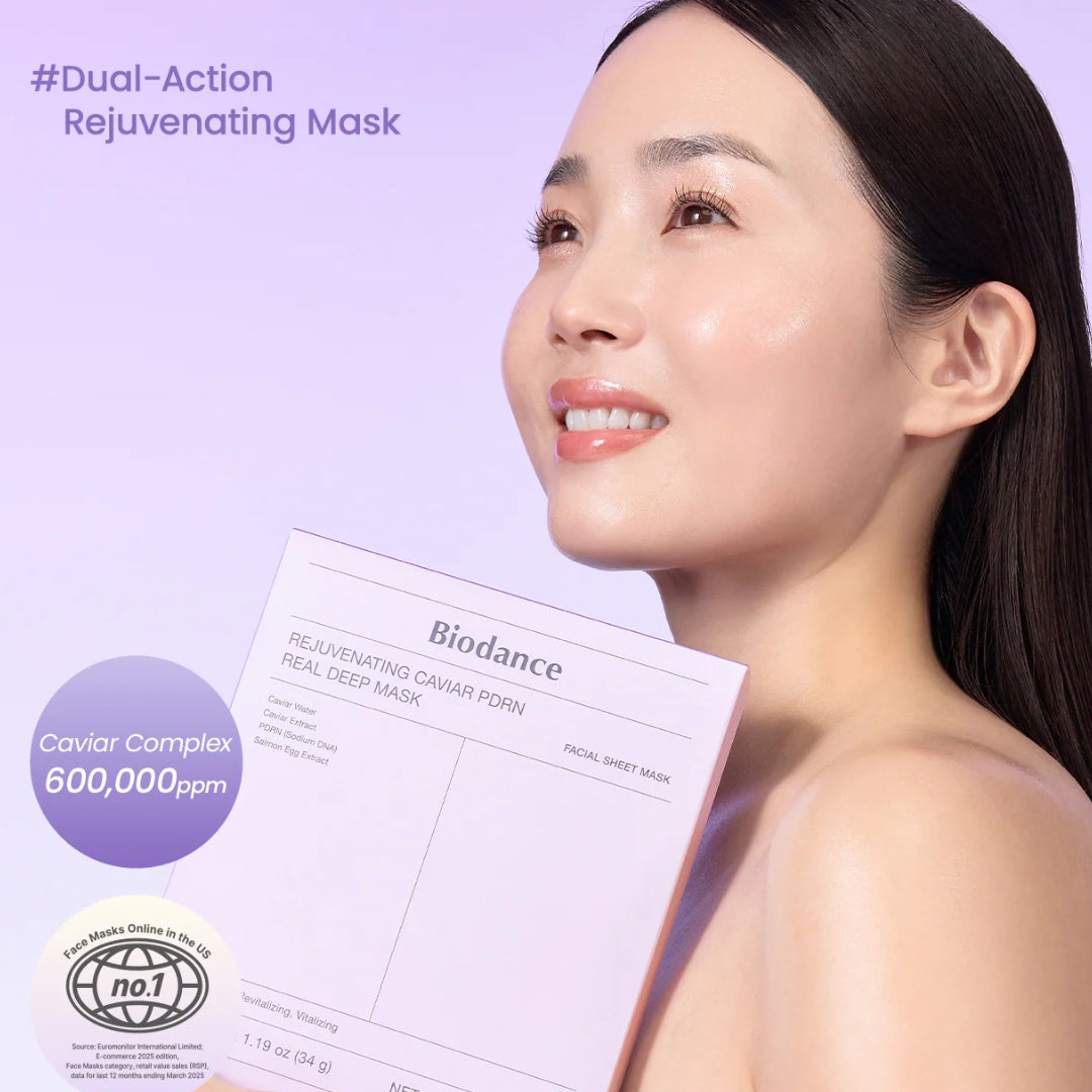 Mascarillas de Caviar Rejuvenating Caviar PDRN Real Deep Mask 4 unidades Biodance 4554