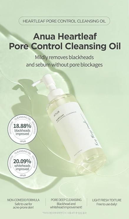 Limpiador en Aceite Facial Para Poros Anua - Pore Facial Oil Cleanser 20ml