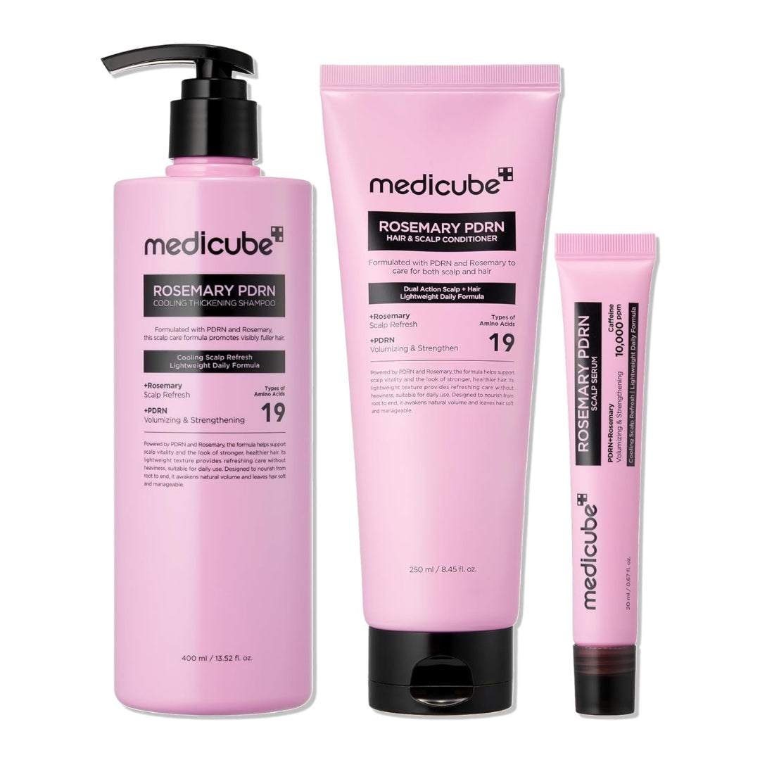 Combo de Shampoo, acondicionador y serum romero y PDRN Rosemary PDRN Medicube