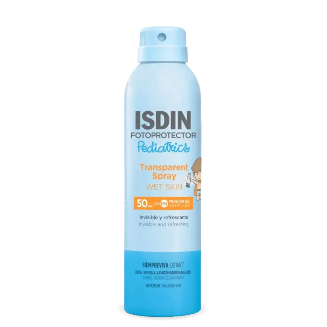 Protector Solar Transparent Spray Wet Skin Pediatrics SPF 50 Isdin